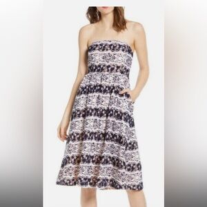 Endless Rose Strapless Fit & Flare Floral Dress Size Small